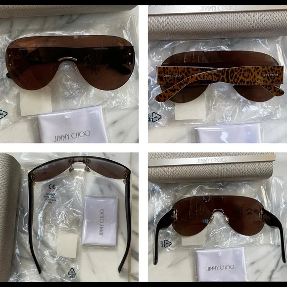 JIMMY CHOO UNISEX LEOPARD AND METAL SHIELD SUNGLASSES Jimmy Choo | Accessories | Jimmy Choo Unisex Leopard And  main image 4